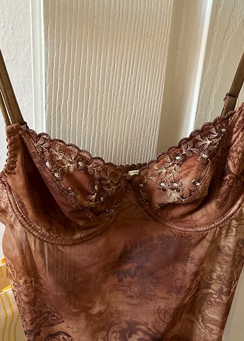 Victoria s Secret Vintage Bohem Midi İp Askılı Kahverengi Pijama