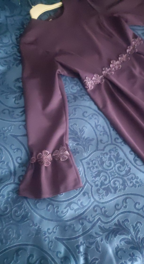 Kadın Mor Uzun Kollu elbise - Görsel 3