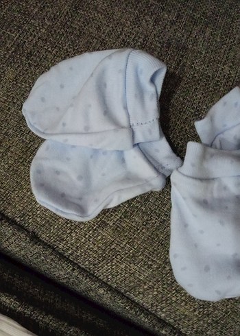 Bebek Erkek Beyaz Nakışlı Takım ve eldiveni - Görsel 3