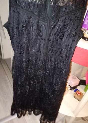 Siyah Dantelli Kadın Abiye Elbise - Görsel 3