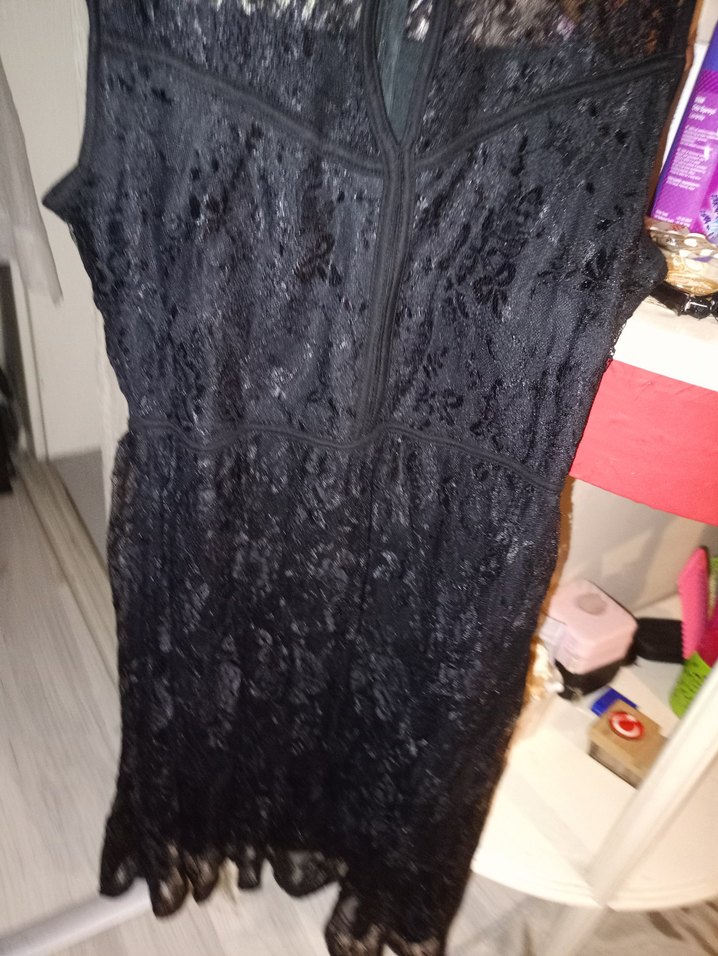 Siyah Dantelli Kadın Abiye Elbise - Görsel 3