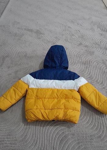 TERTEMİZ POLARLI Çocuk Sarı Lacivert Kapüşonlu Mont - Görsel 8