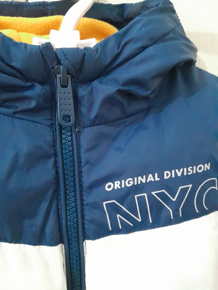 TERTEMİZ POLARLI Çocuk Sarı Lacivert Kapüşonlu Mont - Görsel 3