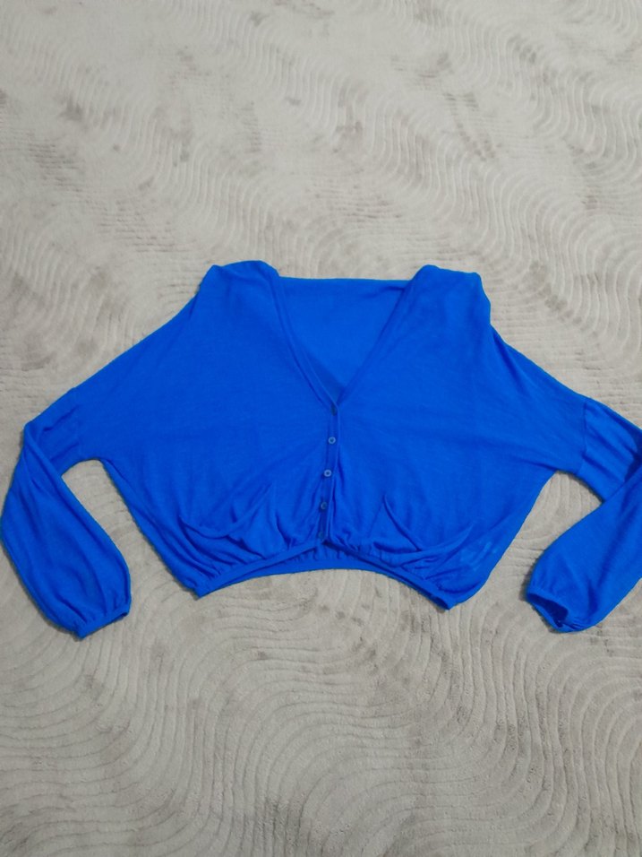 KORE MALI Mavi V Yaka Salaş Hırkası - Görsel 2