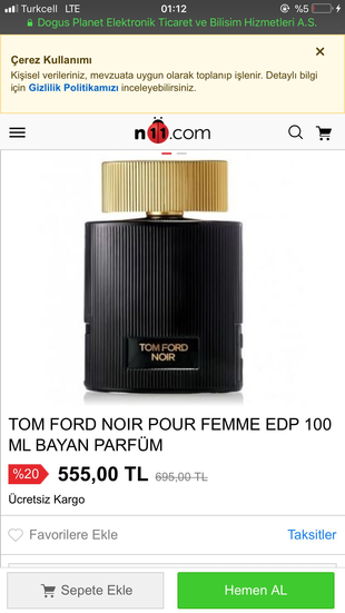Tom Ford Noir Pour edp 100 ml 