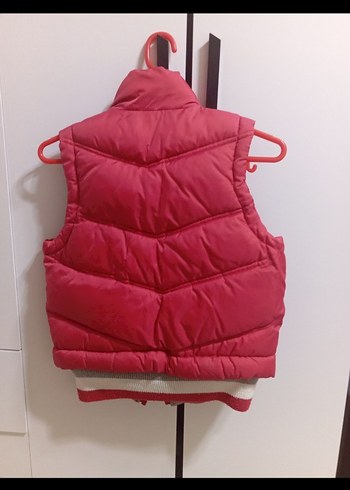 Kız Çocuk Pembe Fermuarlı Yelek şişme - Görsel 2