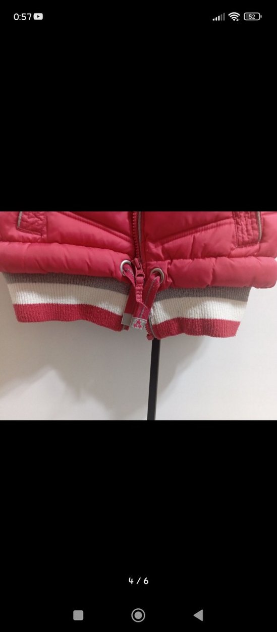 Kız Çocuk Pembe Fermuarlı Yelek şişme - Görsel 4