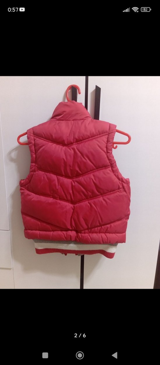 Kız Çocuk Pembe Fermuarlı Yelek şişme - Görsel 2