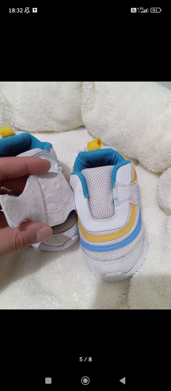 Çocuk Beyaz Renkli Bağcıksız Spor Ayakkabı - Görsel 5