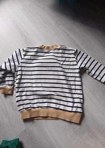 Erkek Çocuk Çizgili Ayıcık Baskılı Sweatshirt - Görsel 2