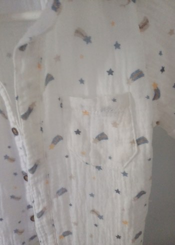 Beyaz Pamuklu Erkek Çocuk Kısa Kol Gömlek - Görsel 2