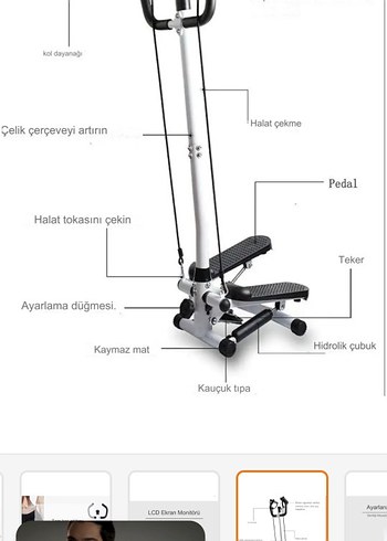 Beyaz Gri Kaydırmaz Step Platform