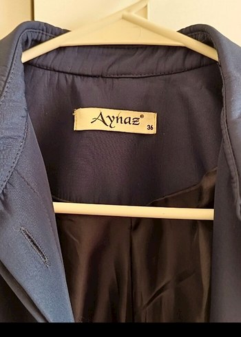 Düğmeli Lacivert Uzun Kaban - Görsel 2