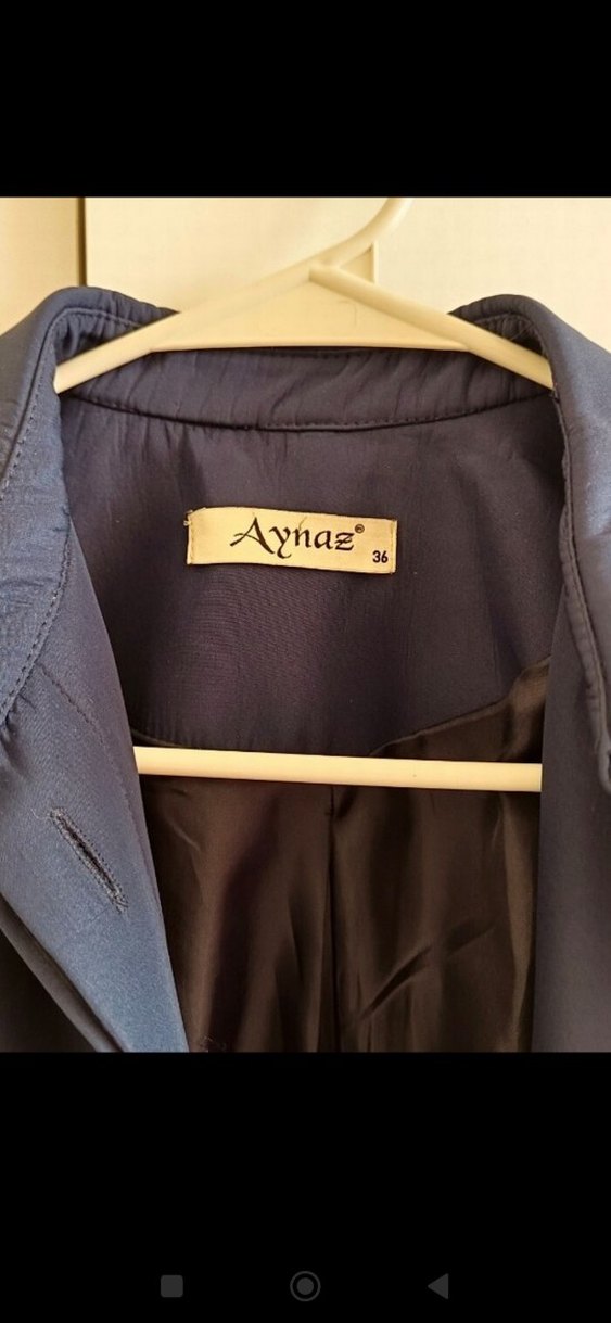 Düğmeli Lacivert Uzun Kaban - Görsel 2