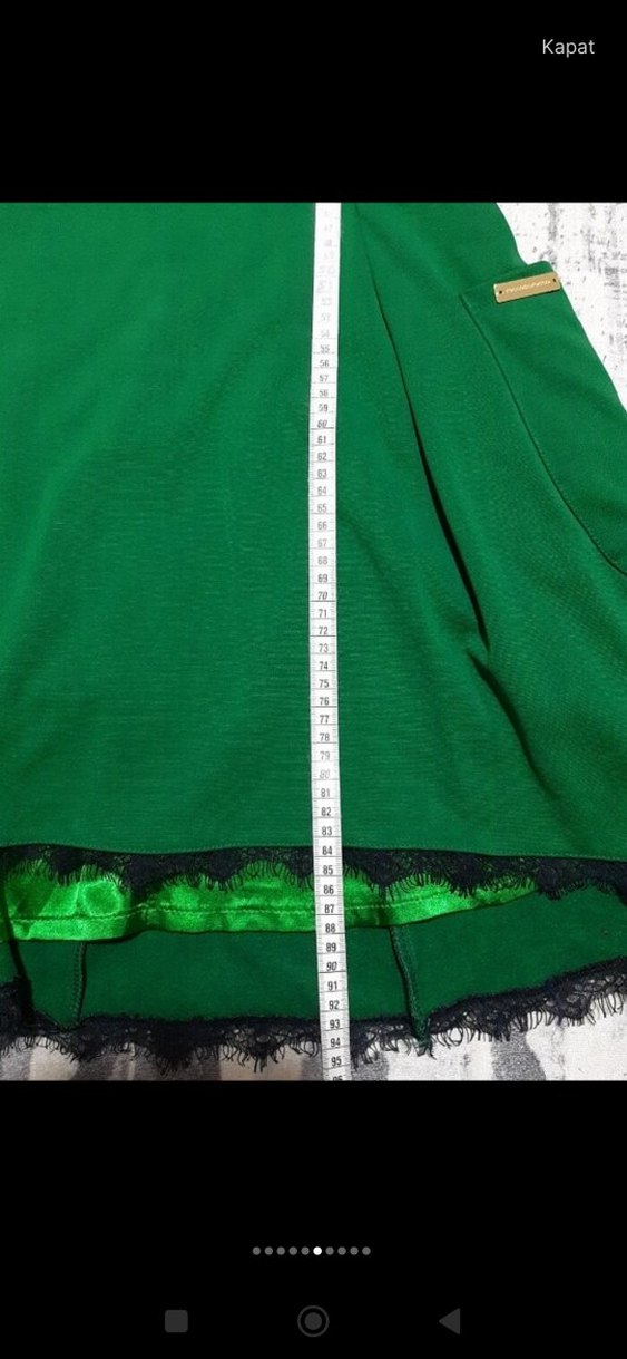 Uzun Kollu Yeşil Midi Gotik Elbise - Görsel 4