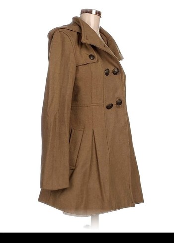 Düğmeli Kahverengi Kadın Kaban 13-14 yaşındakilerede olur xs - Görsel 2