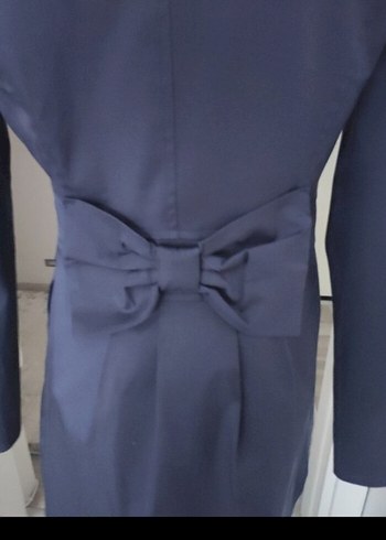 Düğmeli Midi Mavi Kadın Trençkot 14-15 yaşındakilerede olur - Görsel 2