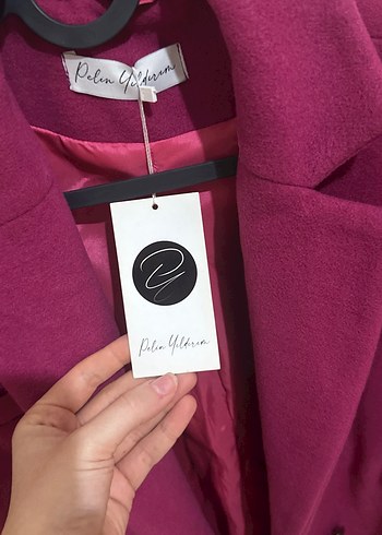 PELİN YILDIRIM MARKA. Fuşya Kadın Düğmeli Midi Blazer Ceket - Görsel 5