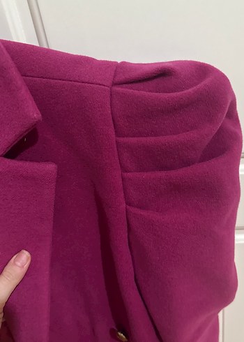 PELİN YILDIRIM MARKA. Fuşya Kadın Düğmeli Midi Blazer Ceket - Görsel 4