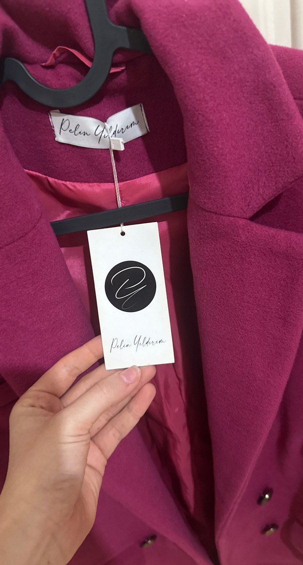 PELİN YILDIRIM MARKA. Fuşya Kadın Düğmeli Midi Blazer Ceket - Görsel 5