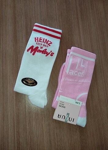 Heinz ve pembe çorap unisex