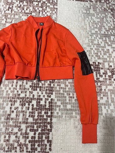s Beden Turuncu fermuarlı sweatshirt