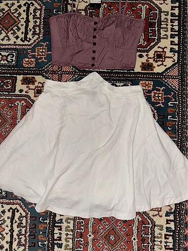 s Beden bordo Renk İkili etek bluz set