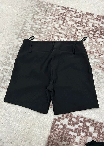 Siyah Mini Hamile Şortu Kemerli - Görsel 5