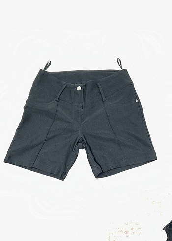 Siyah Mini Hamile Şortu Kemerli - Görsel 8