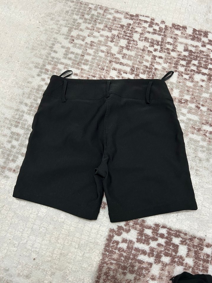 Siyah Mini Hamile Şortu Kemerli - Görsel 5