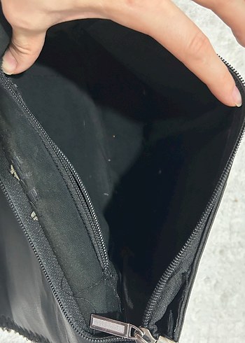 Stella McCartney Siyah Deri Kadın Clutch Çanta