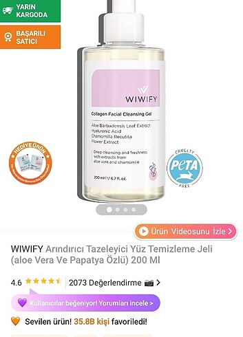 Diğer wiwify yuz temizleme jeli