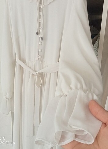38 Beden beyaz Renk Tesettür Beyaz elbise nikah ve ya hamilelik çekimlerinde kulla