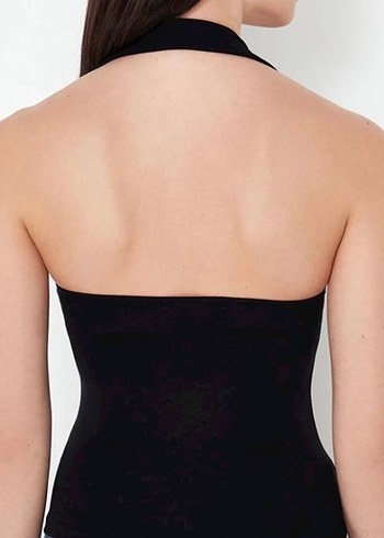 Tokalı Siyah Halter Yaka Kadın Atlet - Görsel 2