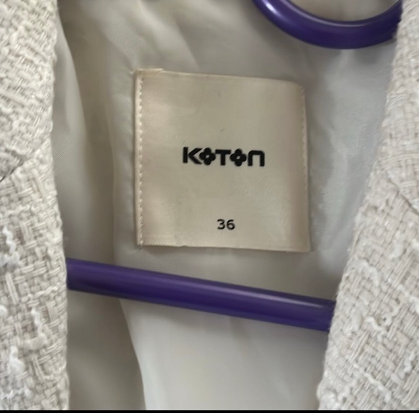 Kadın Beyaz Keten Mini Blazer takım - Görsel 3