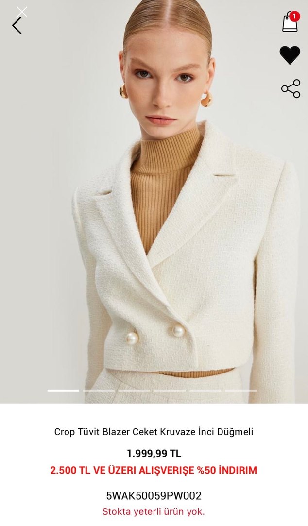 Kadın Beyaz Keten Mini Blazer takım - Görsel 2