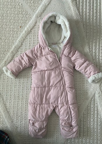 Pembe Kürklü Bebek Kış Tulumu - Görsel 2