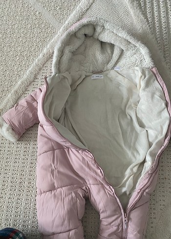 Pembe Kürklü Bebek Kış Tulumu - Görsel 3