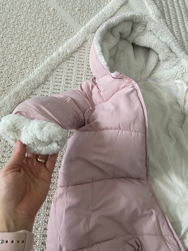 Pembe Kürklü Bebek Kış Tulumu - Görsel 4