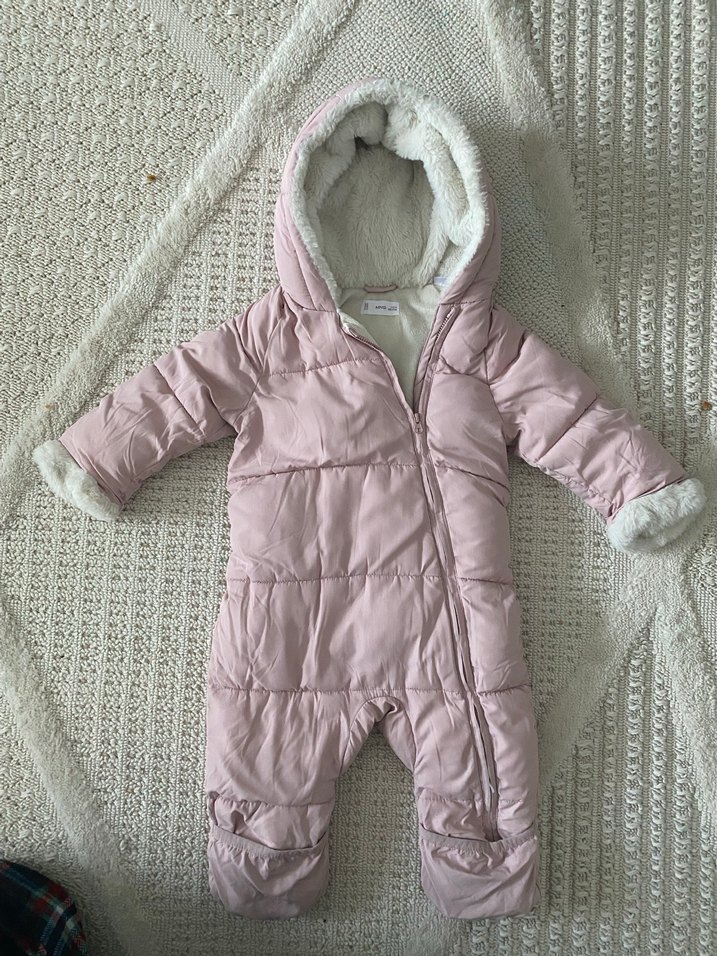 Pembe Kürklü Bebek Kış Tulumu - Görsel 2