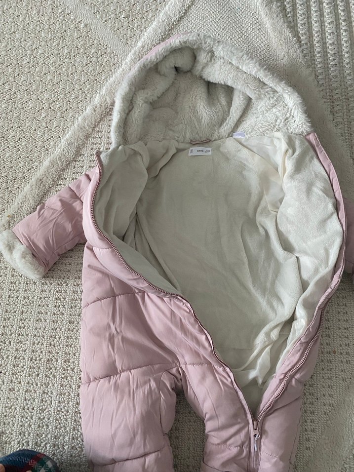 Pembe Kürklü Bebek Kış Tulumu - Görsel 3