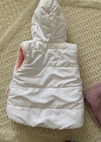 Beyaz Kız Çocuk Kürklü Yelek - Görsel 2