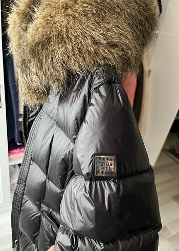 Lufian Kürk Detaylı Siyah Kadın Kaz Tüyü Kışlık Mont - Görsel 2