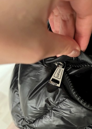 Lufian Kürk Detaylı Siyah Kadın Kaz Tüyü Kışlık Mont - Görsel 4