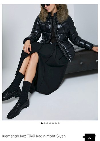 Lufian Kürk Detaylı Siyah Kadın Kaz Tüyü Kışlık Mont - Görsel 7