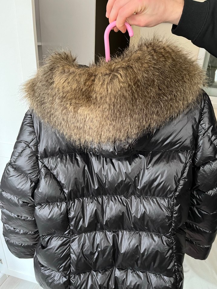 Lufian Kürk Detaylı Siyah Kadın Kaz Tüyü Kışlık Mont - Görsel 5