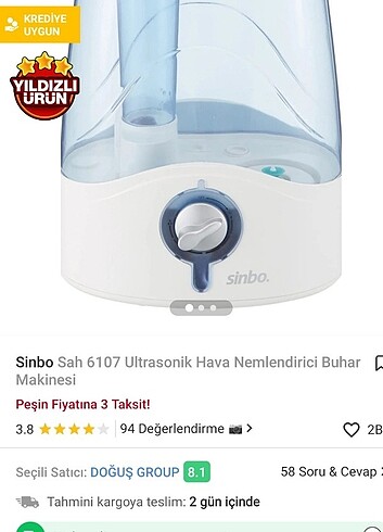 Sinbo Işıklı hava Nemlendirici makinesi