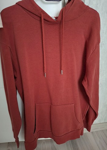 Kadın kiremit renk Kapüşonlu Sweatshirt