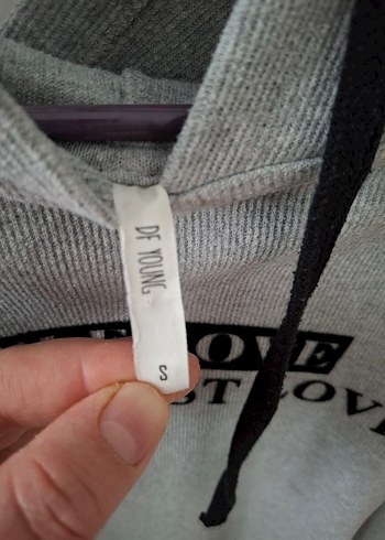 Defacto Gri Kapüşonlu Pamuklu Sweatshirt