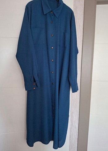 Düğmeli Uzun Keten Tunik - Görsel 2